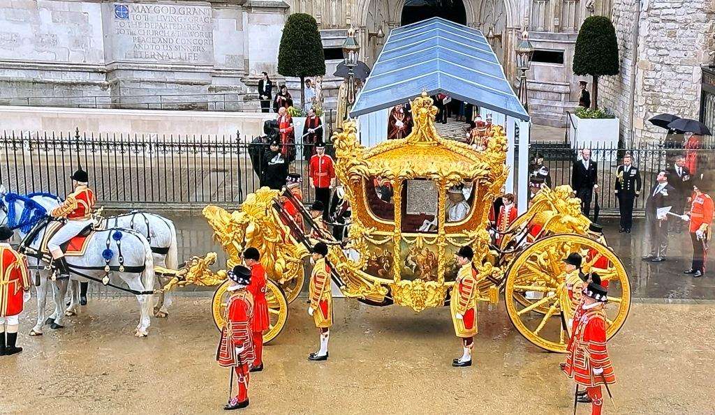 The King leaving Westminster Abbey after the coronation